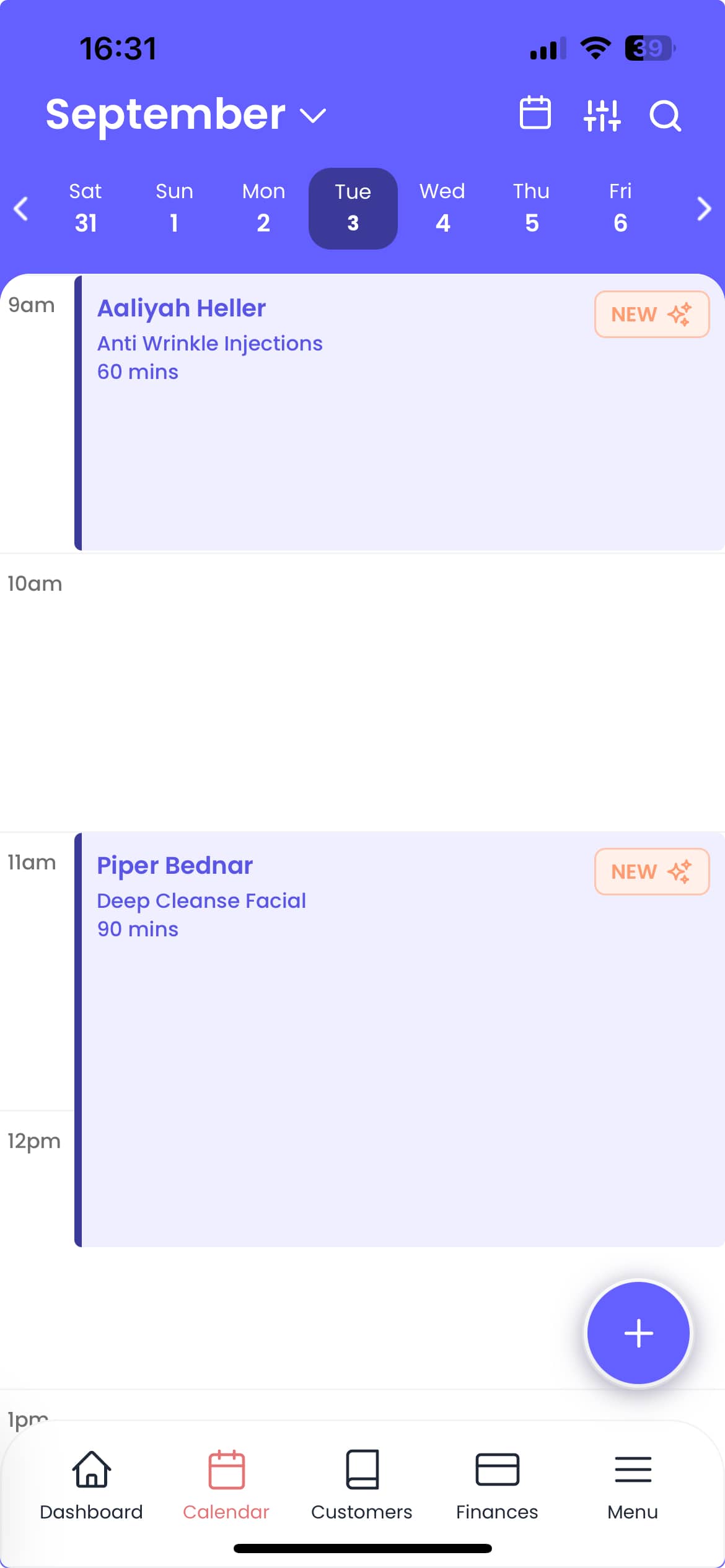 Waitlist and scheduling dashboard